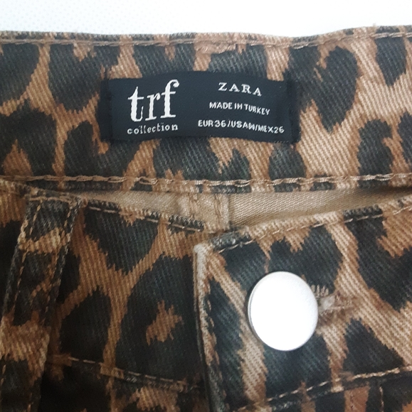ZARA trf Leopard Print High Waisted Skinny Jeans - Picture 7 of 8